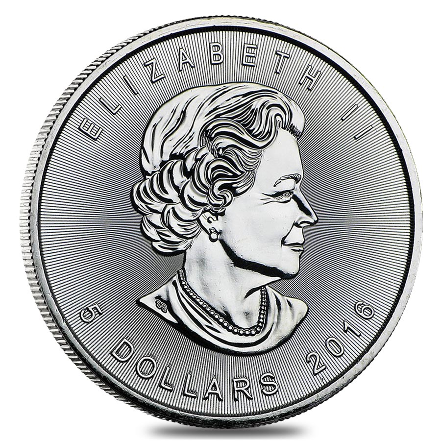 2016 1 oz Silver Canadian Maple Leaf .9999 Fine $5 Coin